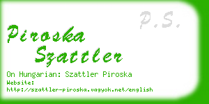 piroska szattler business card